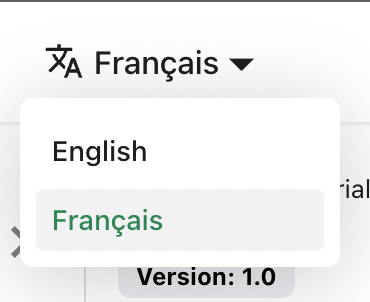 Menu déroulant de langues